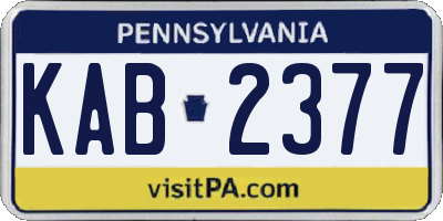 PA license plate KAB2377