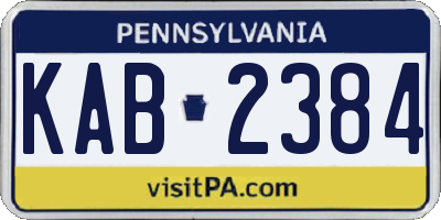 PA license plate KAB2384