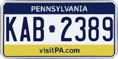 PA license plate KAB2389