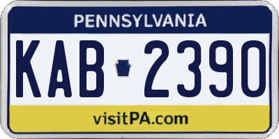 PA license plate KAB2390