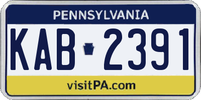 PA license plate KAB2391