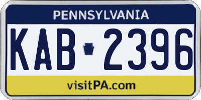PA license plate KAB2396