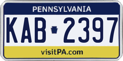 PA license plate KAB2397