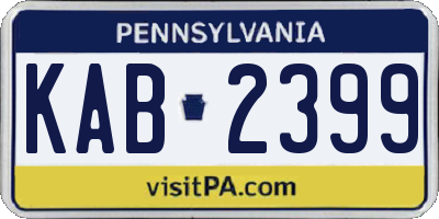 PA license plate KAB2399