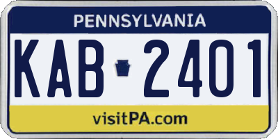 PA license plate KAB2401
