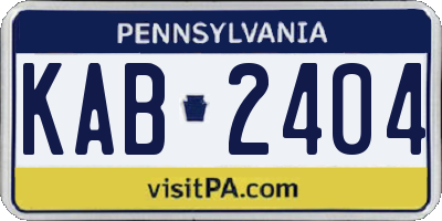 PA license plate KAB2404