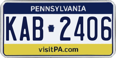 PA license plate KAB2406