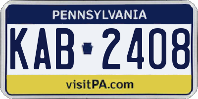 PA license plate KAB2408