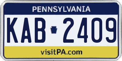 PA license plate KAB2409