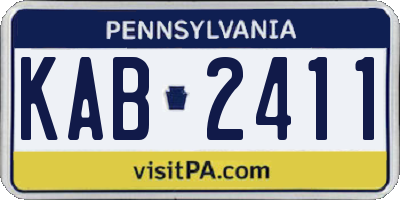 PA license plate KAB2411