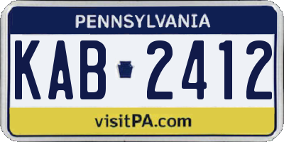 PA license plate KAB2412