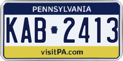 PA license plate KAB2413