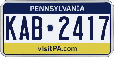 PA license plate KAB2417