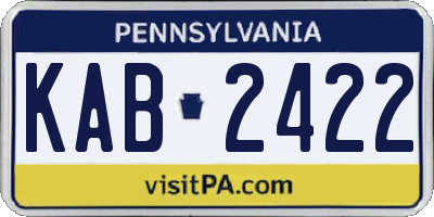 PA license plate KAB2422