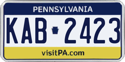 PA license plate KAB2423