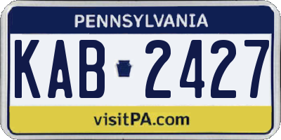 PA license plate KAB2427