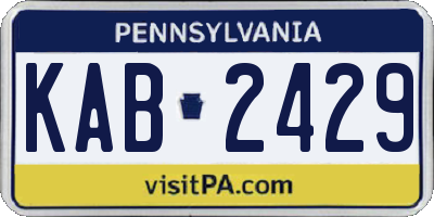 PA license plate KAB2429