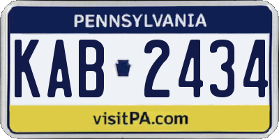 PA license plate KAB2434