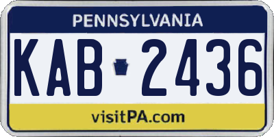 PA license plate KAB2436