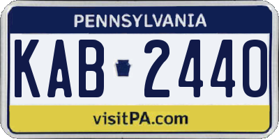 PA license plate KAB2440