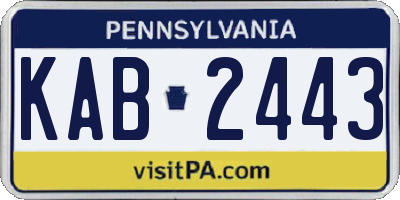 PA license plate KAB2443