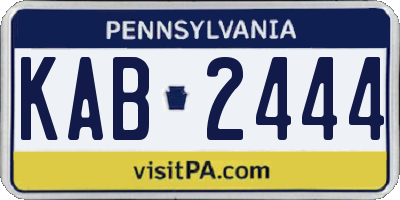 PA license plate KAB2444