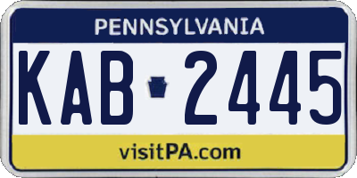 PA license plate KAB2445