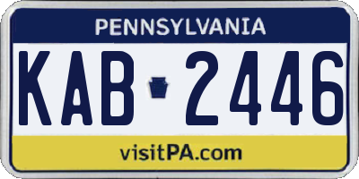 PA license plate KAB2446