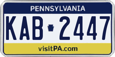 PA license plate KAB2447
