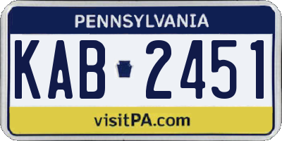 PA license plate KAB2451