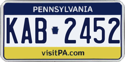 PA license plate KAB2452