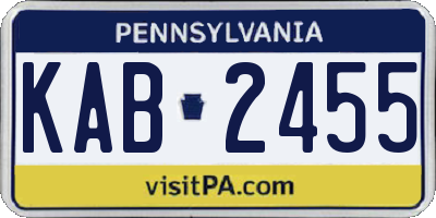 PA license plate KAB2455