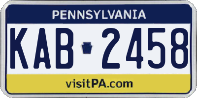 PA license plate KAB2458