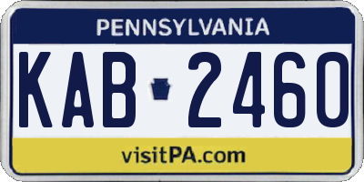 PA license plate KAB2460