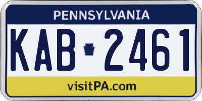 PA license plate KAB2461