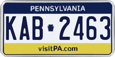 PA license plate KAB2463
