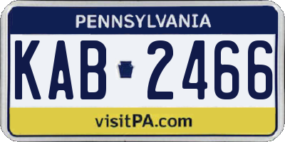 PA license plate KAB2466
