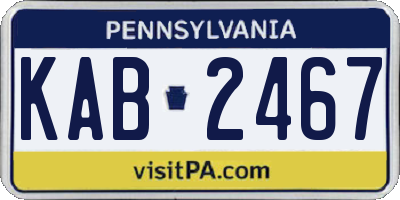 PA license plate KAB2467
