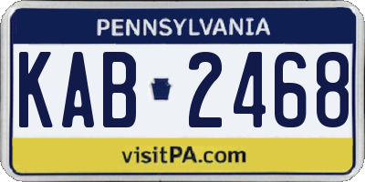 PA license plate KAB2468