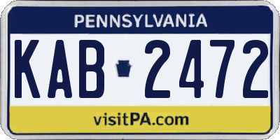 PA license plate KAB2472