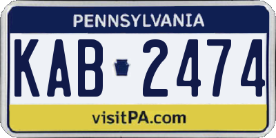 PA license plate KAB2474