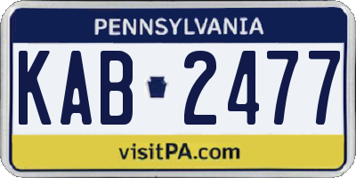 PA license plate KAB2477