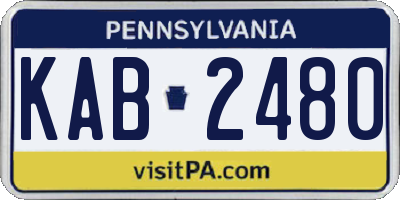 PA license plate KAB2480