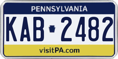 PA license plate KAB2482