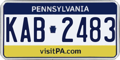 PA license plate KAB2483