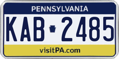 PA license plate KAB2485