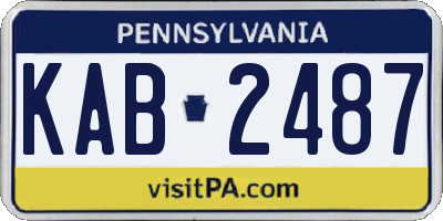 PA license plate KAB2487