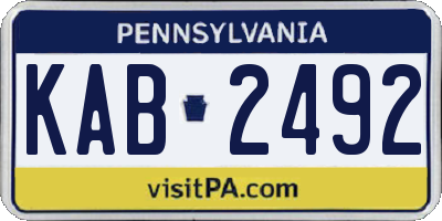 PA license plate KAB2492