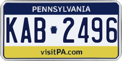 PA license plate KAB2496