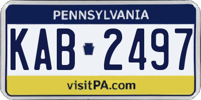 PA license plate KAB2497